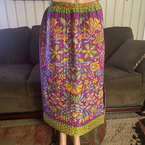 New Issues • Division Of Jonathan Logan • Size 14 • Purple/Green• Quilted •Skirt - Picture 1 of 16